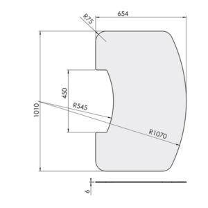 Glas 6 mm Formplader