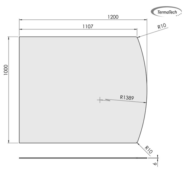 Gulvplade flad bue 1000x1200mm