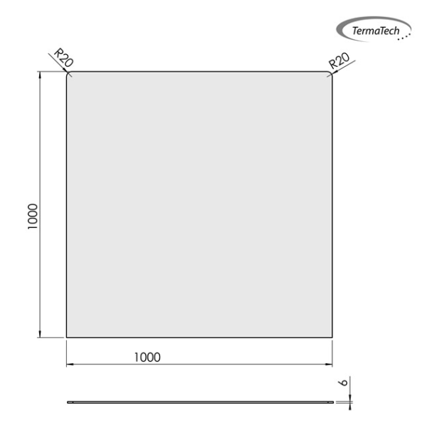 Gulvplade firkantet 1000x1000mm