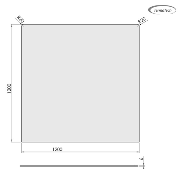 Gulvplade firkantet 1200x1200mm
