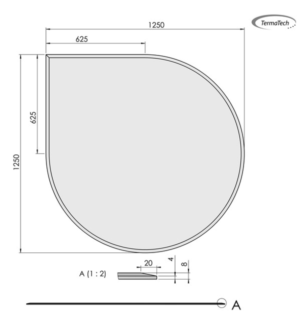 Gulvplade dråbe 1250x1250mm