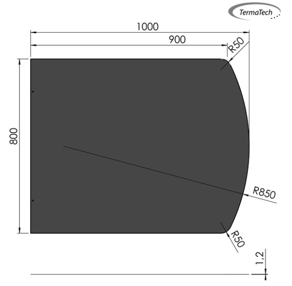 Gulvplade flad bue 800x1000