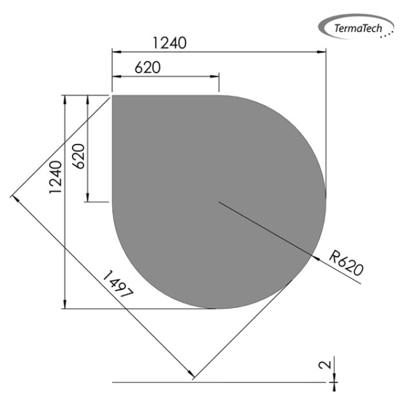 Gulvplade dråbe 1250x1250