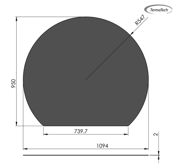 Gulvplade cirkel 1100x950