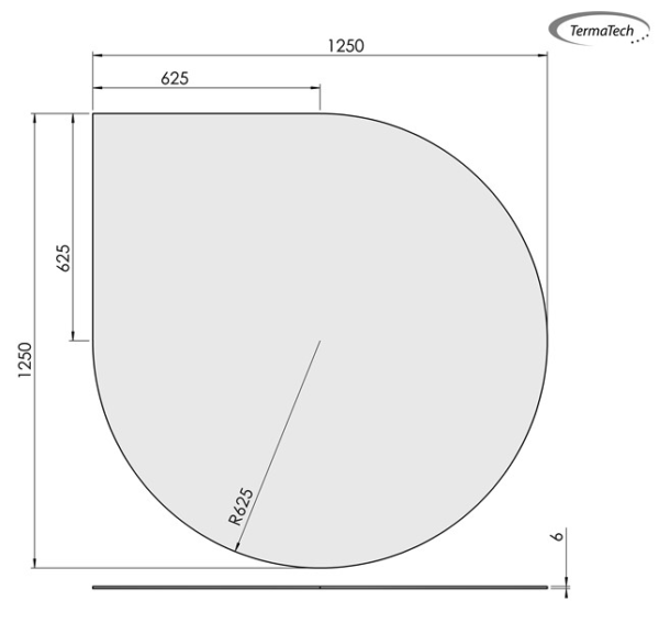 Gulvplade dråbe 1250x1250mm